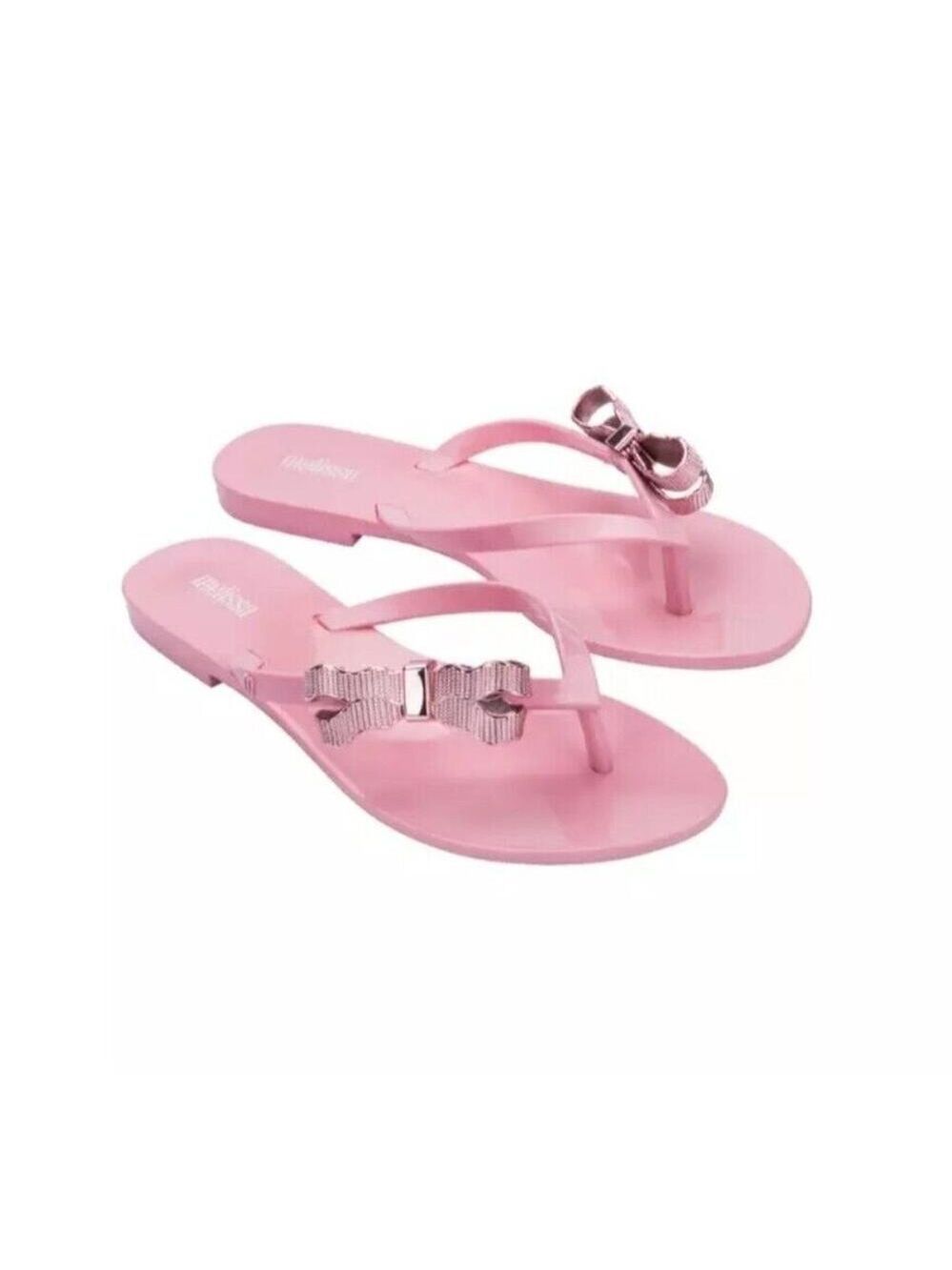 Mini Melissa Girls HARMONIC SWEET V AD Pink Thong Sandals Size 1/Eur 32